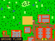 Map of Haggler's Hangout 7 in Port Hope: the house is highlighted in gold, the red mark is the entrance.