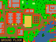 Map of Haggler's Hangout 6 in Port Hope: the house is highlighted in gold, the red mark is the entrance.