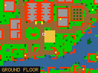 Map of Haggler's Hangout 5 (Shop) in Port Hope: the house is highlighted in gold, the red mark is the entrance.