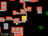 Map of Flamingo Flats 4 in Port Hope: the house is highlighted in gold, the red mark is the entrance.