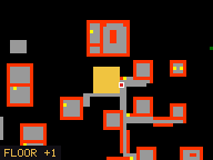 Map of Jungle Edge 2 in Port Hope: the house is highlighted in gold, the red mark is the entrance.