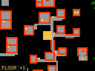 Map of Jungle Edge 4 in Port Hope: the house is highlighted in gold, the red mark is the entrance.