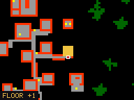 Map of Jungle Edge 6 in Port Hope: the house is highlighted in gold, the red mark is the entrance.