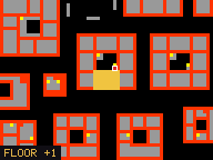 Map of Darashia 3, Flat 13 in Darashia: the house is highlighted in gold, the red mark is the entrance.