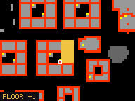 Map of Darashia 8, Flat 14 in Darashia: the house is highlighted in gold, the red mark is the entrance.