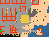 Map of Darashia, Villa in Darashia: the house is highlighted in gold, the red mark is the entrance.