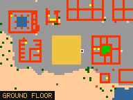 Map of Darashia, Western Guildhall in Darashia: the house is highlighted in gold, the red mark is the entrance.