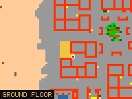 Map of Darashia 2, Flat 03 in Darashia: the house is highlighted in gold, the red mark is the entrance.