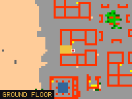 Map of Darashia 2, Flat 04 in Darashia: the house is highlighted in gold, the red mark is the entrance.