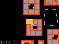 Map of Darashia 2, Flat 13 in Darashia: the house is highlighted in gold, the red mark is the entrance.