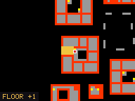 Map of Darashia 2, Flat 14 in Darashia: the house is highlighted in gold, the red mark is the entrance.