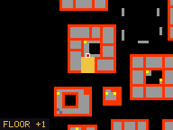Map of Darashia 2, Flat 16 in Darashia: the house is highlighted in gold, the red mark is the entrance.