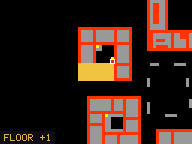 Map of Darashia 1, Flat 13 in Darashia: the house is highlighted in gold, the red mark is the entrance.
