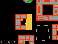 Map of Darashia 1, Flat 14 in Darashia: the house is highlighted in gold, the red mark is the entrance.