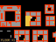 Map of Darashia 5, Flat 12 in Darashia: the house is highlighted in gold, the red mark is the entrance.