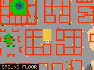 Map of Darashia 4, Flat 01 in Darashia: the house is highlighted in gold, the red mark is the entrance.