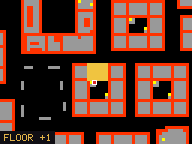 Map of Darashia 4, Flat 11 in Darashia: the house is highlighted in gold, the red mark is the entrance.