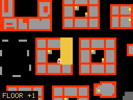 Map of Darashia 4, Flat 14 in Darashia: the house is highlighted in gold, the red mark is the entrance.