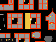 Map of Darashia 7, Flat 12 in Darashia: the house is highlighted in gold, the red mark is the entrance.