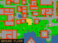 Map of Litter Promenade 3 in Liberty Bay: the house is highlighted in gold, the red mark is the entrance.