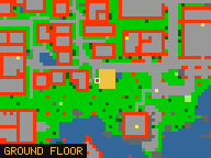 Map of Litter Promenade 4 in Liberty Bay: the house is highlighted in gold, the red mark is the entrance.