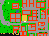 Map of Sugar Street 3a in Liberty Bay: the house is highlighted in gold, the red mark is the entrance.