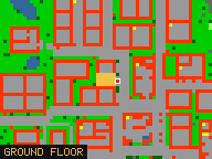 Map of Sugar Street 4c in Liberty Bay: the house is highlighted in gold, the red mark is the entrance.