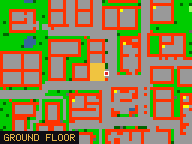 Map of Sugar Street 4b in Liberty Bay: the house is highlighted in gold, the red mark is the entrance.