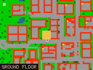 Map of Sugar Street 4a in Liberty Bay: the house is highlighted in gold, the red mark is the entrance.