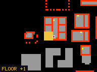 Map of Harvester's Haven, Flat 11 in Liberty Bay: the house is highlighted in gold, the red mark is the entrance.