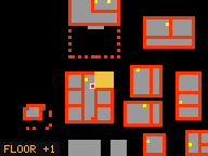 Map of Harvester's Haven, Flat 08 in Liberty Bay: the house is highlighted in gold, the red mark is the entrance.
