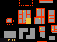 Map of Harvester's Haven, Flat 12 in Liberty Bay: the house is highlighted in gold, the red mark is the entrance.
