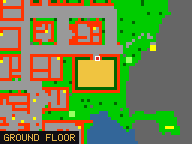 Map of Ivory Circle 2 in Liberty Bay: the house is highlighted in gold, the red mark is the entrance.