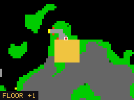 Map of Mountain Hideout in Liberty Bay: the house is highlighted in gold, the red mark is the entrance.