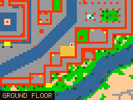 Map of Quay 2 in Issavi: the house is highlighted in gold, the red mark is the entrance.
