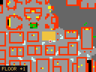 Map of Rathleton Plaza 1 in Rathleton: the house is highlighted in gold, the red mark is the entrance.