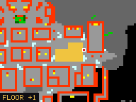 Map of Antimony Lane 1 in Rathleton: the house is highlighted in gold, the red mark is the entrance.