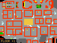 Map of Antimony Lane 4 in Rathleton: the house is highlighted in gold, the red mark is the entrance.