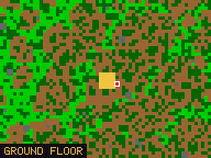 Map of The Treehouse in Port Hope: the house is highlighted in gold, the red mark is the entrance.