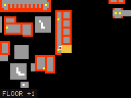 Map of Pilchard Bin 6 in Svargrond: the house is highlighted in gold, the red mark is the entrance.