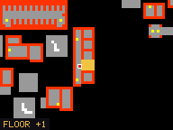 Map of Pilchard Bin 7 in Svargrond: the house is highlighted in gold, the red mark is the entrance.