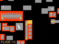 Map of Pilchard Bin 10 in Svargrond: the house is highlighted in gold, the red mark is the entrance.