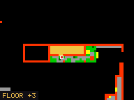 Map of Hanging Gardens 1 in Issavi: the house is highlighted in gold, the red mark is the entrance.