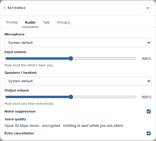 MRVOX settings.