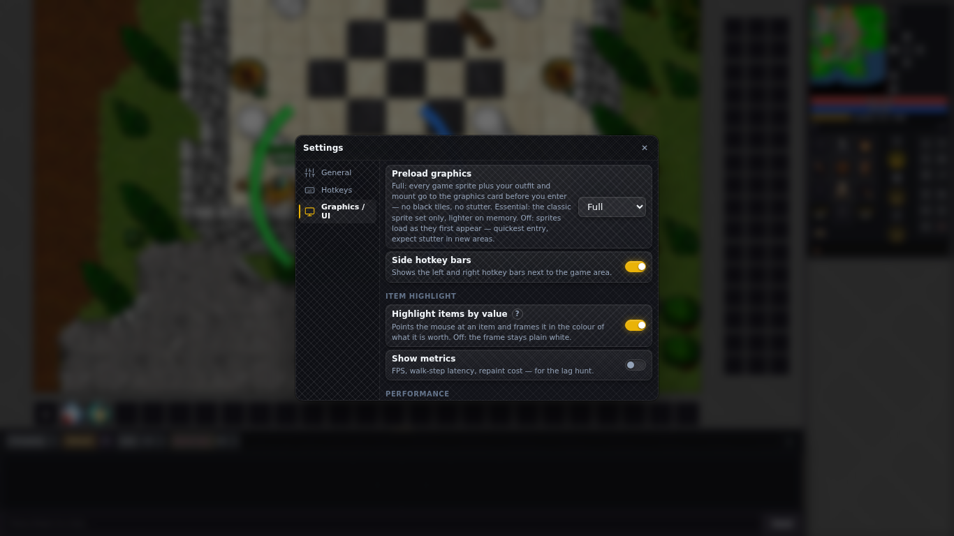 Settings, pestaña Graphics & UI.